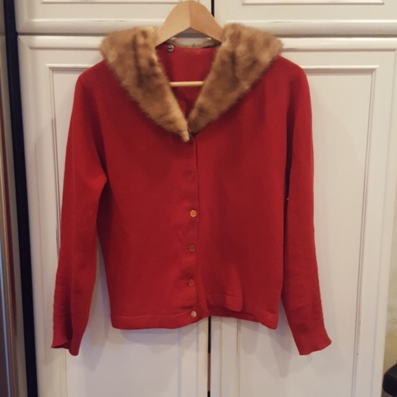 Vintage Mink Lined Cardigan - Picture 1 of 1